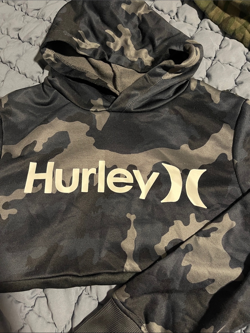 Hurley Black & Gray Camo Pullover Hoodie for Kids